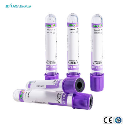 يمكن التخلص منها اختبار الدم أنابيب فراغ الطبية EDTA K3 / K2 مع لافندر أعلى 13 * 100