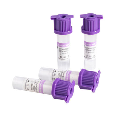 K2 EDTA Capillary Blood Collection أنابيب لافندر غطاء مطاطي