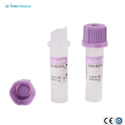 Micro K2 EDTA Capillary Blood Collection أنابيب لافندر غطاء مطاطي