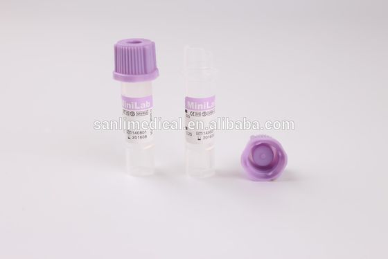 Micro K2 EDTA Capillary Blood Collection أنابيب لافندر غطاء مطاطي