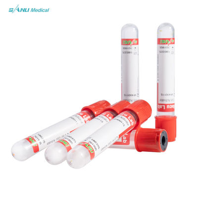 المتاح الأحمر الأعلى فراغ جمع أنابيب PET Clot Activator Tube CE