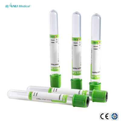 جمع الدم القابل للتصرف Green Top Heparin Tube CE