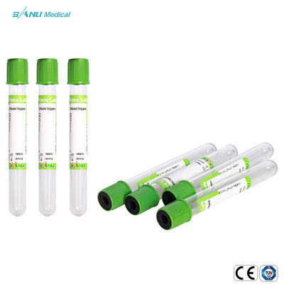 جمع الدم القابل للتصرف Green Top Heparin Tube CE