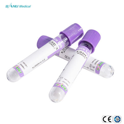 أنابيب جمع الدم الزجاجية ISO9001 أنبوب 5ml Lavender Top EDTA