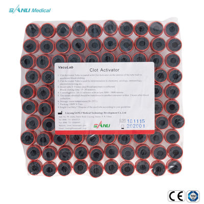 الأحمر الأعلى فراغ جمع أنابيب أنبوب PET Clot Activator