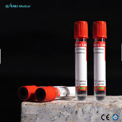 الأحمر الأعلى فراغ جمع أنابيب أنبوب PET Clot Activator