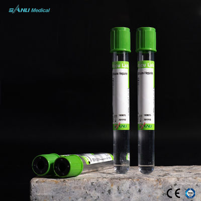 جمع الدم Green Top Heparin Tube المطلي بخاخ الليثيوم الهيبارين المجفف