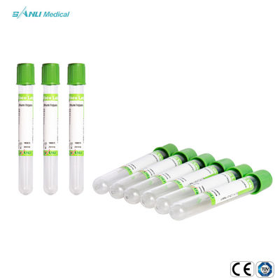 جمع الدم Green Top Heparin Tube المطلي بخاخ الليثيوم الهيبارين المجفف