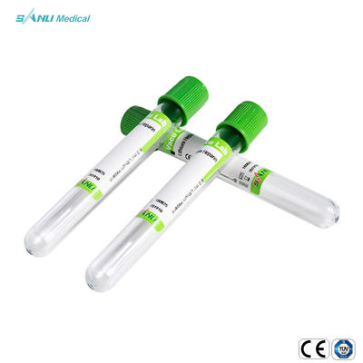جمع الدم Green Top Heparin Tube المطلي بخاخ الليثيوم الهيبارين المجفف