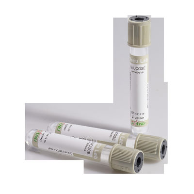 فلوريد الصوديوم فراغ جمع الدم أنابيب الجلوكوز 3ml PET رمادي الأعلى