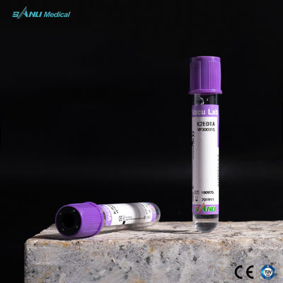 EDTA K2 أنابيب جمع الدم البلاستيكية لافندر الأعلى لتحديد أمراض الدم
