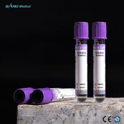 EDTA K2 أنابيب جمع الدم البلاستيكية لافندر الأعلى لتحديد أمراض الدم