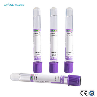 أنابيب جمع الدم الزجاجية EDTA K2 مع جل 13x75mm لأمراض الدم