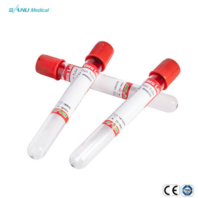 الاختبارات المصلية أنابيب جمع الدم الزجاجي 13x75mm أنبوب الدم الأحمر العادي