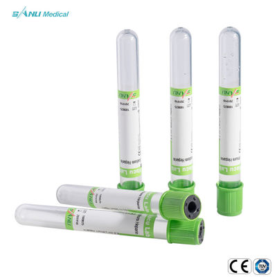 Green Top ISO Sodium Heparin Plasma Plasma Collection Tubes 4ml Medical القابل للتصرف PET