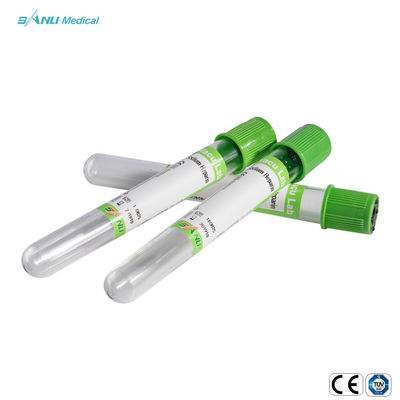 Green Top ISO Sodium Heparin Plasma Plasma Collection Tubes 4ml Medical القابل للتصرف PET