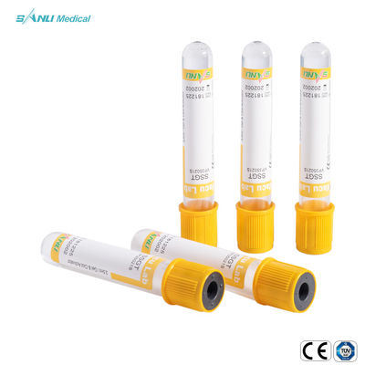 هلام الجلطة المضافة SSGT الزجاج فراغ جمع الدم أنبوب 5-9ml IVD 16x100mm