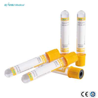 هلام الجلطة المضافة SSGT الزجاج فراغ جمع الدم أنبوب 5-9ml IVD 16x100mm