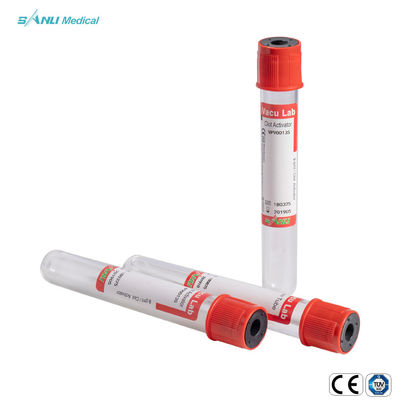 13x100mm IVD المعقم الأحمر فراغ الدم اختبار أنبوب CE وافق مع الجلطة المنشط