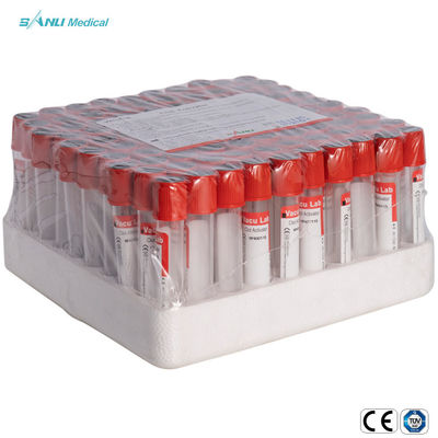 13x100mm IVD المعقم الأحمر فراغ الدم اختبار أنبوب CE وافق مع الجلطة المنشط