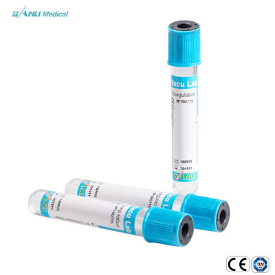 10ml الطبية فراغ التخثر الدم أنبوب اختبار المتاح CE 13x75mm